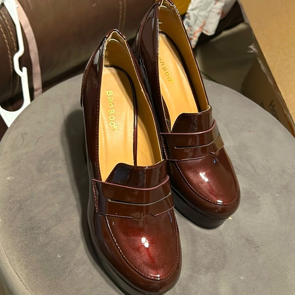 BANBOO BEAUTIFUL ELEGEANT WOMEN SHOES SIZE 8.5 COLOR BURGUNDY USED LIKE NEW - Picture 7 of 10